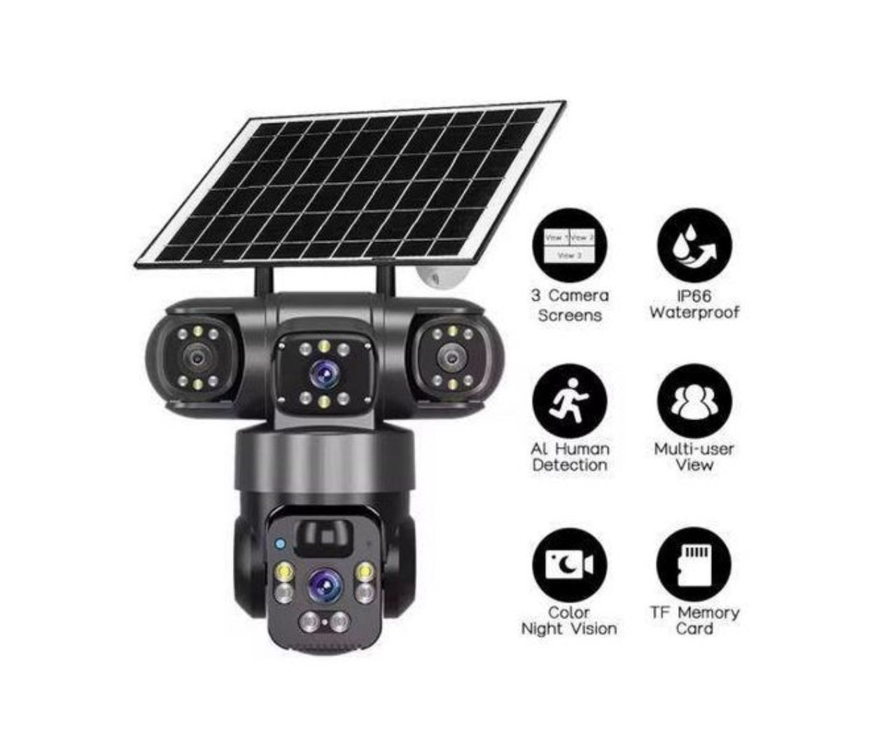 Three lens PTZ solar camera Ubox